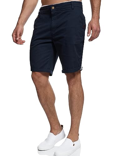 Indicode Herren Creel Chino Shorts mit 5 Taschen | Bermuda Herrenshorts Chinoshorts Freizeitshorts Männer Navy, M von Indicode