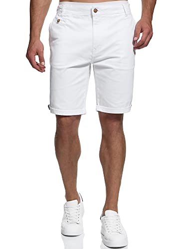 Indicode Herren Creel Chino Shorts mit 5 Taschen | Bermuda Herren Chino Shorts f. Männer Offwhite M von Indicode