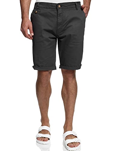 Indicode Herren Creel Chino Shorts mit 5 Taschen | Bermuda Herrenshorts Chinoshorts Freizeitshorts Männer Raven, S von Indicode