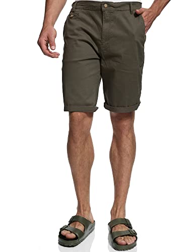 Indicode Herren Creel Chino Shorts mit 5 Taschen | Bermuda Herrenshorts Chinoshorts Freizeitshorts Männer Army, 3XL von Indicode