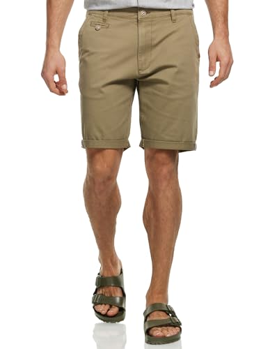 Indicode Herren Cuba Chino Shorts mit 5 Taschen aus Baumwollgemisch | Bermuda Sommershorts für Männer Covert Green, S von Indicode