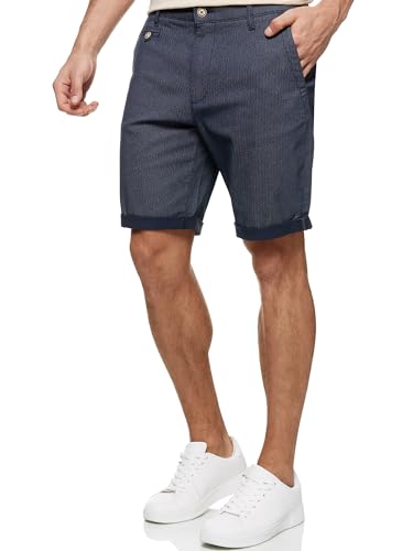 Indicode Herren Cuba Chino Shorts mit 5 Taschen aus Baumwollgemisch | Bermuda Sommershorts für Männer Indigo Blue, XXL von Indicode