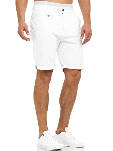 Indicode Herren Cuba Chino Shorts mit 5 Taschen | Bermuda Herren Chino Shorts f. Männer Off White S von Indicode