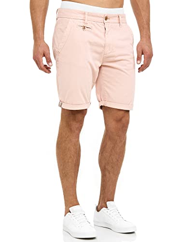 Indicode Herren Cuba Chino Shorts mit 5 Taschen aus Baumwollgemisch | Bermuda Sommershorts für Männer Cameo Rose, L von Indicode