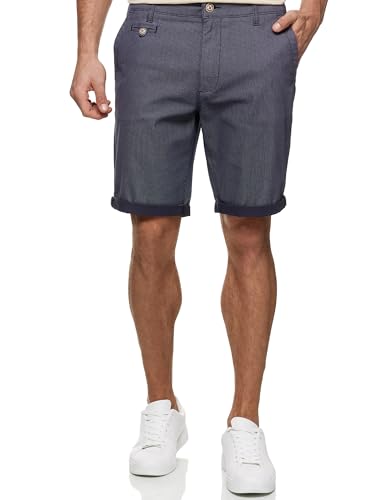 Indicode Herren Cuba Chino Shorts mit 5 Taschen aus Baumwollgemisch | Bermuda Sommershorts für Männer Dk Indigo, M von Indicode
