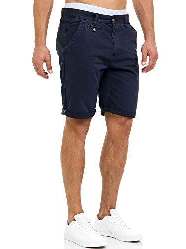 Indicode Herren Cuba Chino Shorts mit 5 Taschen aus Baumwollgemisch | Bermuda Sommershorts für Männer Blau Navy, XXL von Indicode