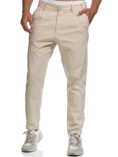 Indicode Herren Cunningham Stoffhose aus Baumwolle & Leinen | Herrenhose Freizeithose Männer Fog XXL von Indicode