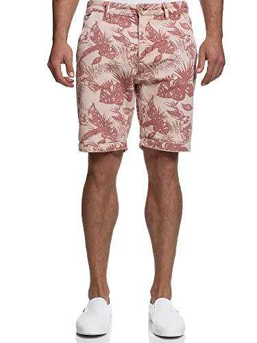 Indicode Herren Curtain Chino Shorts mit Gürtel | Bermuda Herrenshort Chinohose f. Männer Cameo Rose, L von Indicode