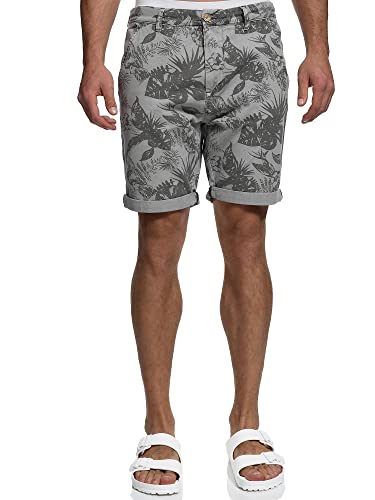 Indicode Herren Curtain Chino Shorts mit Gürtel | Bermuda Herrenshort Chinohose f. Männer Lt Grey L von Indicode