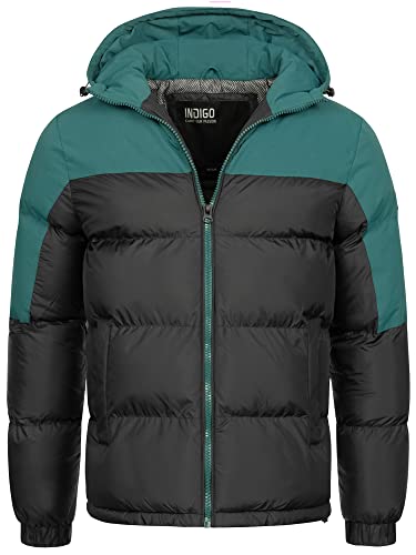 Indicode Herren Danix Winterjacke mit Kapuze | Herrenjacke Jacke Steppjacke Männer Black, XL von Indicode