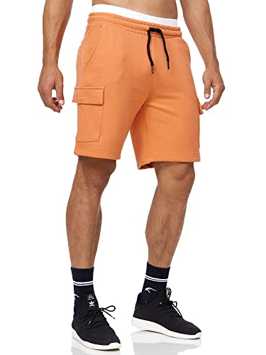 Indicode Herren Dannie Cargo Sweatshorts mit Kordelzug | Herrenshort Sport Trainingshose Flamingo, XXL von Indicode