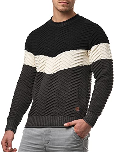 Indicode Herren Dean Pullover mit Rundhals-Ausschnitt | Herrenpulli Strickpullover Männer Urban Green L von Indicode