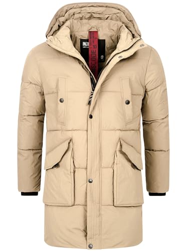 Indicode Herren Dexter Winterjacke mit Kapuze | Herrenjacke Jacke Steppjacke Männer Cornstalk, L von Indicode