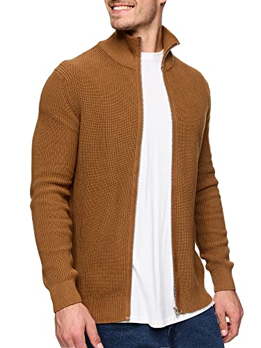 Indicode Herren Dodson Strickjacke mit Stehkragen aus Baumwolle | Cardigan für Männer Rubber L von Indicode