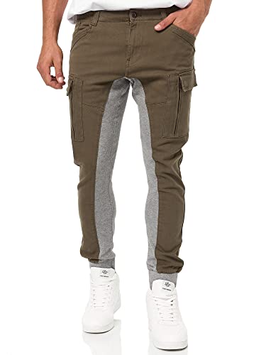 Indicode Herren Drogo Cargohose aus Baumwolle mit 5 Taschen | Freizeithose für Männer Army XL von Indicode