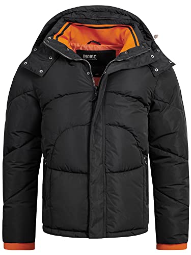 Indicode Herren Dunlap Winterjacke mit abnehmbarer Kapuze | Herrenjacke Steppjacke Männer Black XXL von Indicode