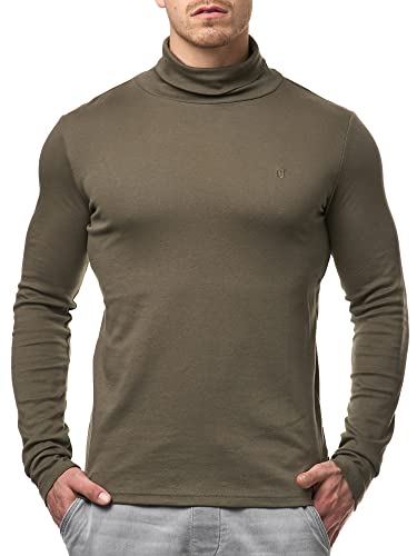 Indicode Herren Eagon Langarmshirt mit Rollkragen | Langarm Shirt Longsleeve für Männer Army S von Indicode