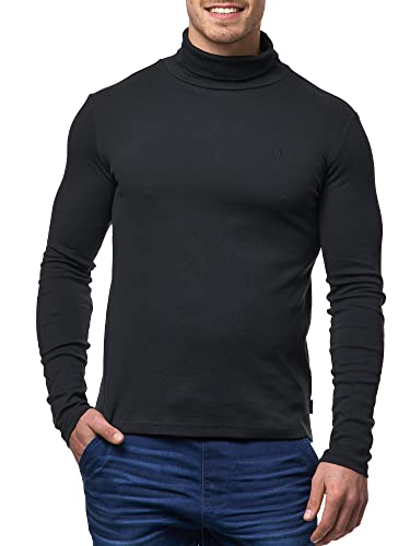 Indicode Herren Eagon Langarmshirt mit Rollkragen | Langarm Shirt Longsleeve für Männer Black L von Indicode