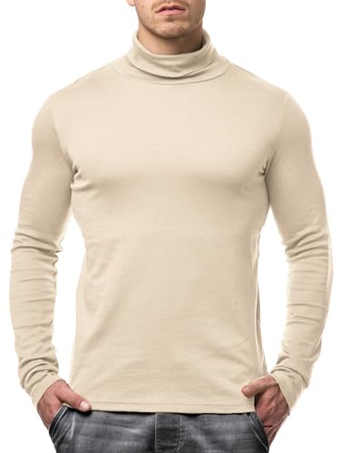 Indicode Herren Eagon Langarmshirt mit Rollkragen | Langarm Shirt Longsleeve für Männer Fog XXL von Indicode