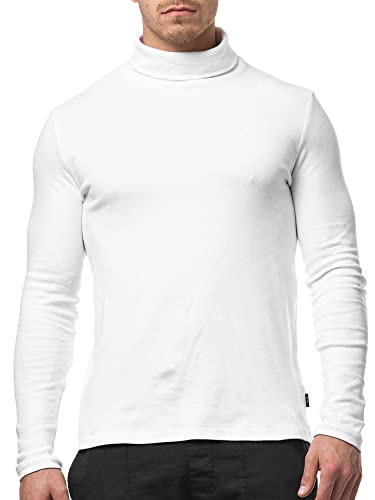 Indicode Herren Eagon Langarmshirt mit Rollkragen | Langarm Shirt Longsleeve für Männer Offwhite L von Indicode