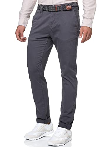 Indicode Herren Eary Chinohose Stretchhose | Chino Herrenhose Super Stretch Stoffhose Dk Grey, 34/34 von Indicode
