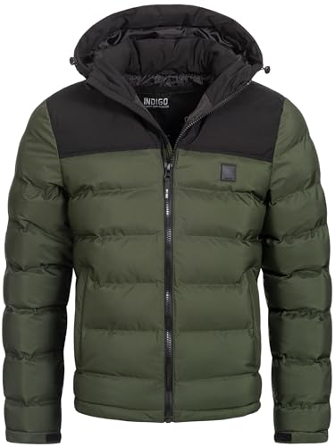 Indicode Herren Eberhardy Steppjacke in Daunenjacken-Optik | Winterjacke Übergangsjacke Forest XL von Indicode