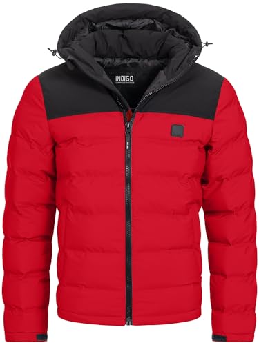 Indicode Herren Eberhardy Steppjacke in Daunenjacken-Optik | Winterjacke Übergangsjacke Goji Berry XL von Indicode