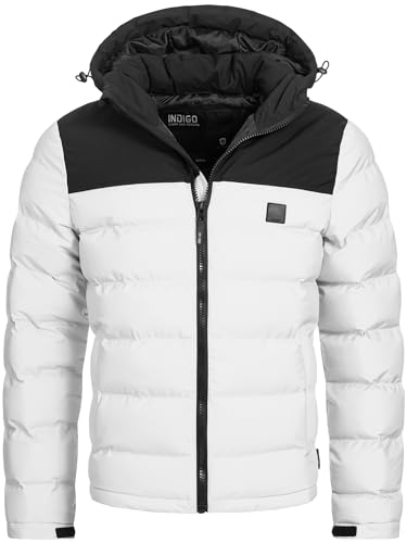 Indicode Herren Eberhardy Steppjacke in Daunenjacken-Optik | Winterjacke Übergangsjacke Offwhite L von Indicode