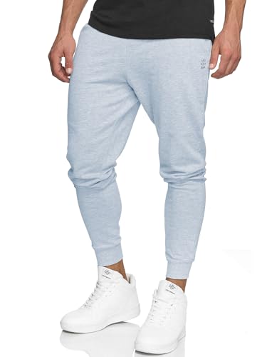 Indicode Herren Eberline Jogginghose aus 60% Baumwolle | Trainingshose Jogger für Männer Clear Blue Mix, L von Indicode