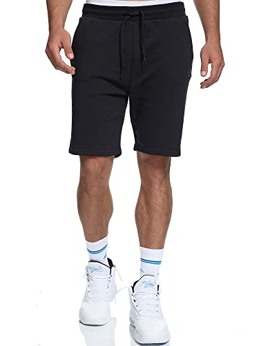 Indicode Herren Eckerd Sweatshorts mit Kordelzug | Herrenshorts Sportshorts für Männer Black L von Indicode