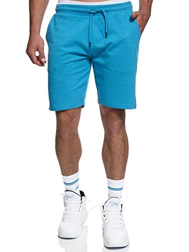 Indicode Herren Eckerd Sweatshorts mit Kordelzug | Herrenshorts Sportshorts für Männer Clear Blue Mix S von Indicode