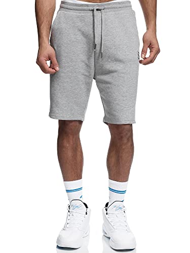 Indicode Herren Eckerd Sweatshorts mit Kordelzug | Herrenshorts Sportshorts für Männer Grey Mix XXL von Indicode