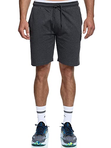 Indicode Herren Eckerd Sweatshorts mit Kordelzug | Herrenshorts Sportshorts für Männer Charcoal Mix XL von Indicode