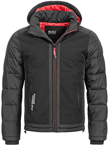 Indicode Herren Eckermann Steppjacke in Daunenjacken-Optik | Winterjacke Übergangsjacke Black M von Indicode