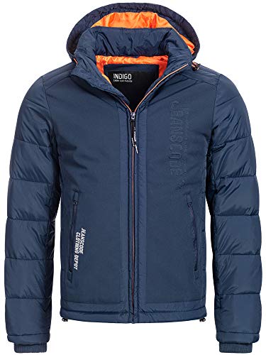 Indicode Herren Eckermann Steppjacke in Daunenjacken-Optik | Winterjacke Übergangsjacke Navy M von Indicode