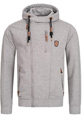 Indicode Herren Elm Kapuzensweatjacke | Herrenhoddie Hoodie Kapuzenpullover Männer Grey Mix, M von Indicode