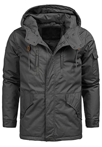 Indicode Herren Elmhurts Herrenmantel mit verdeckter Knopfleiste | Wintermantel f. Männer Dk Grey L Indicode Herren Elmhurts Herrenmantel mit verdeckter Knopfleiste | Wintermantel f. Männer Dk Grey L von Indicode