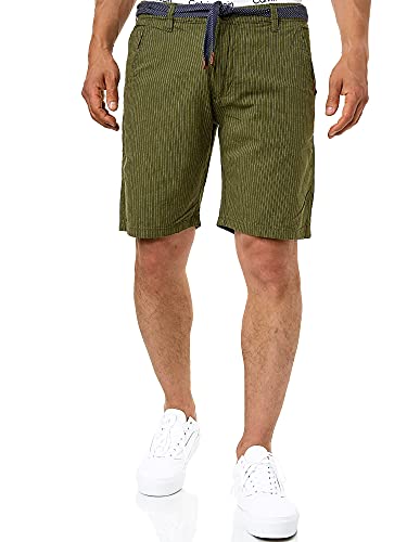Indicode Herren Enford Shorts aus Baumwolle & Leinen | Bermuda Herrenshorts für Männer Cypress, XXL von Indicode
