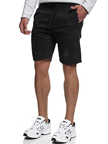 Indicode Herren Ernest Jeans Shorts mit Taschen | Herrenshorts Used Look für Männer Black, S von Indicode