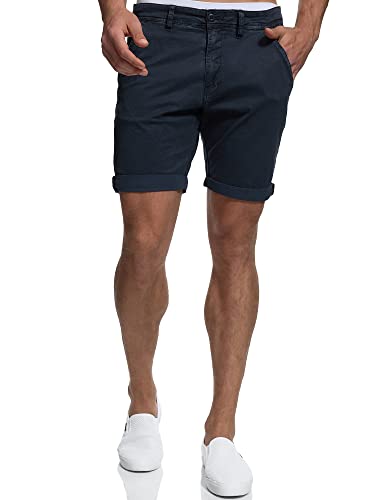 Indicode Herren Estrada Chino Shorts aus 98% Baumwolle | Bermuda Herrenshorts Chinoshorts Freizeitshorts Männer Navy, L von Indicode