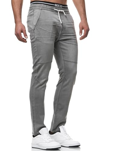 Indicode Herren Fabrizio Stoffhose mit 4 Taschen | Stretch Hose Herrenhose für Männer Vintage Grey, L von Indicode