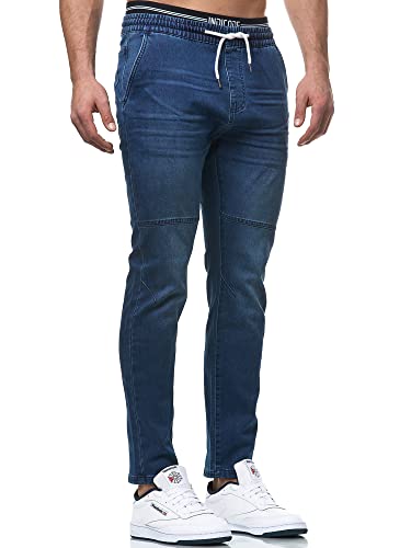 Indicode Herren Fabrizio Stoffhose mit 4 Taschen | Stretch Hose Herrenhose für Männer White Rinse, XXL von Indicode