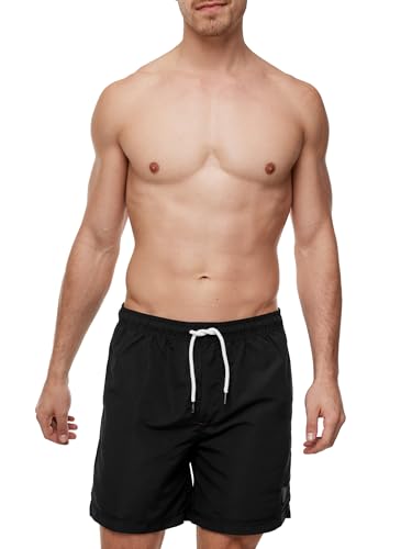 Indicode Herren Ferguson Badehose mit 3 Taschen und Tunnelzug | Badeshorts für Männer Black, M von Indicode