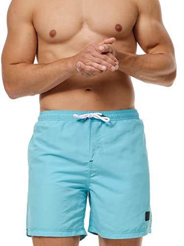 Indicode Herren Ferguson Badehose mit 3 Taschen und Tunnelzug | Badeshorts für Männer Maui Blue XL von Indicode