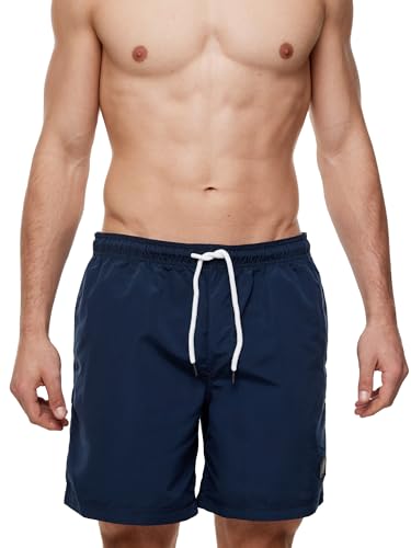 Indicode Herren Ferguson Badehose mit 3 Taschen und Tunnelzug | Badeshorts für Männer Navy, XL von Indicode