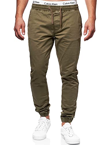 Indicode Herren Fields Stoffhose mit 4 Taschen | Stretch Hose Herrenhose für Männer Army, M von Indicode