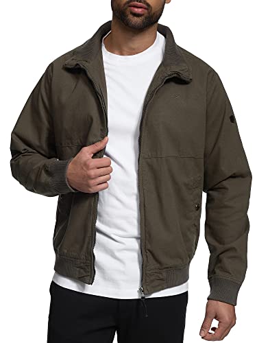 Indicode Herren Forty Jacke mit Stehkragen & Reißverschluss | Übergangsjacke für Männer Army L von Indicode