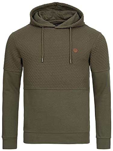 Indicode Herren Franz Sweatshirt mit Kapuze | Hoodie Kapuzenpullover für Männer Army XL von Indicode