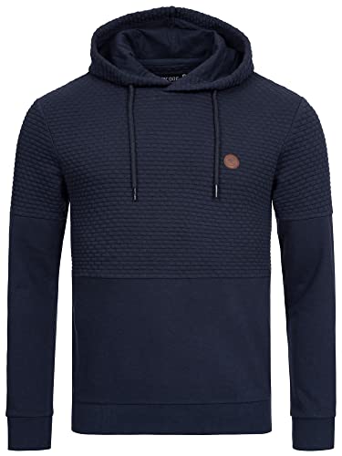 Indicode Herren Franz Sweatshirt mit Kapuze | Hoodie Kapuzenpullover für Männer Navy S von Indicode