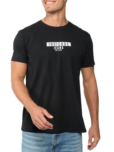 Indicode Herren GOTSVegas T-Shirt mit Rundhals-Ausschnitt aus Baumwolle | Herrenshirt Sommershirt Männer Black XL von Indicode